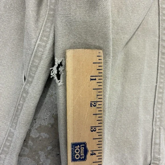 LL Bean Mens Field Jacket Mens Large Beige Collar Barn Chore Unlined - Picture 14 of 14